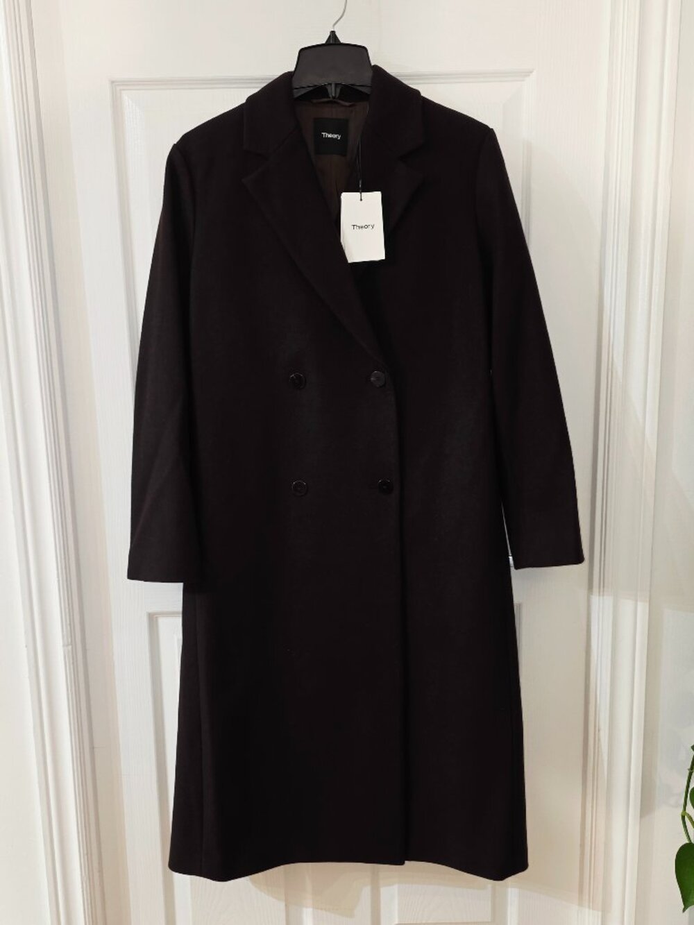 THEORY Double-Breasted Coat in Double-Face Wool-Cashmere Blend